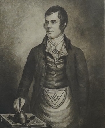 William Stewart Watson (1800-1870), etching, ‘Robert Burns, Depute Master’, etched by Charles Ewart, published 17 Park Street, Edinburgh, 58 x 43cm. Condition - fair